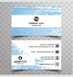 Visiting Card Design With Small Blue Dots Elegant