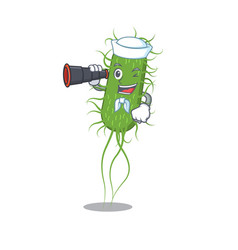 A Cartoon Icon Ecoli Bacteria Sailor