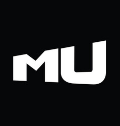 Mu Logo Monogram Big Alphabet Design Template