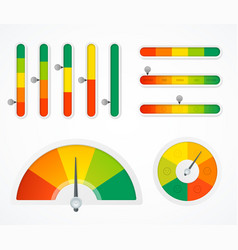 Realistic Detailed 3d Level Indicator Set