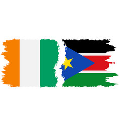 South Sudan And Ivory Coast Grunge Flags