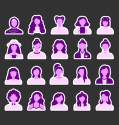 Women Face Avatars Sticker Bookmark Unknown