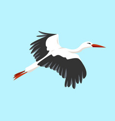 Flying Stork Bird In Sky Icon