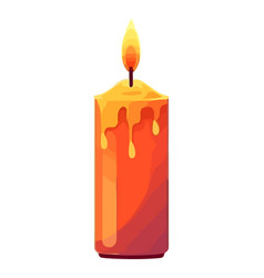 Glowing Candle On White Background