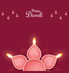 Happy Diwali Greeting Card With Top View