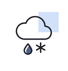 Cloud With Snow And Rain Icon Weather Sign