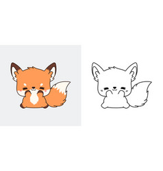 Kawaii Fox Clipart Multicolored And Black