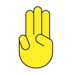 Three Fingers Up Emoji