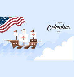 Hand Drawn Flat Columbus Day Background