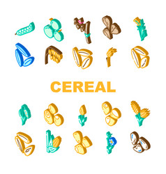 Cereal Plant Healthy Food Icons Set