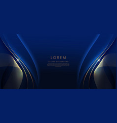 Luxury Curve Golden Lines On Dark Blue Background