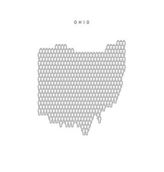 People Map Ohio Us State Stylized Silhouette