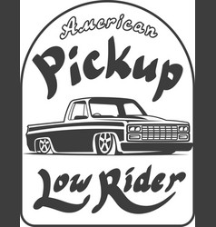 Pickup Truck Lowrider Logo Template