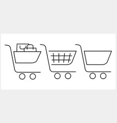 Pushcart Shopping Basket Icon Sketch Shop Clipart