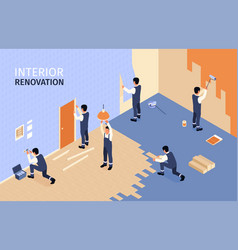 Interior Renovation Isometric Background