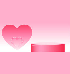 Valentines Day Lovely Banner With 3d Podium