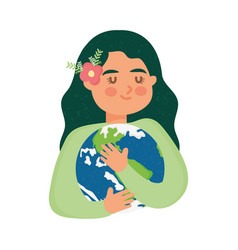 Woman And Earth Planet