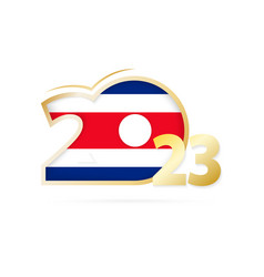 Year 2023 With Costa Rica Flag Pattern