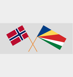 Crossed Flags Of Norway And Seychelles