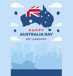 Flat Design Happy Australia Day 26 January