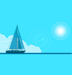 Blue Sailing Yacht Flyer Horizontal