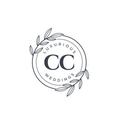 Cc Initials Letter Wedding Monogram Logos