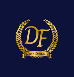 Initial Letter D And F Df Monogram Logo Design