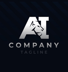 Letter Ai Lion Head Initial Logo Design