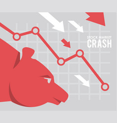 Stock Market Crash With Arrows Down And Bear