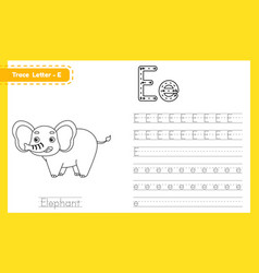 Trace Letter E Uppercase And Lowercase Alphabet