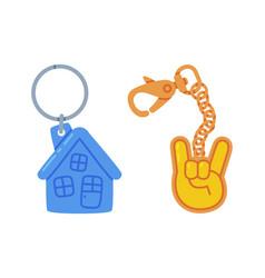 Trinket For Keys With Horn Sign And House Keychain