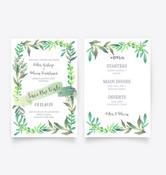 Beautiful Floral Wedding Invitation With Menu