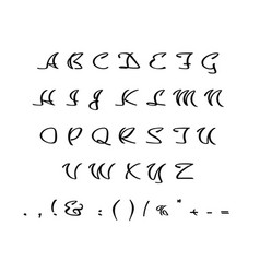 Black Creative Cursive Alphabet Set