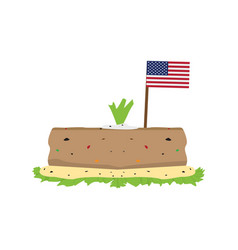 Isolated Meatloaf With A Flag