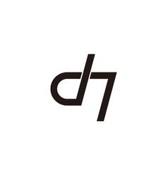 Letter D Number 7 Cool Geometric Symbol Simple