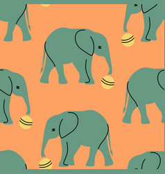 Seamless Pattern With Baby Elephants