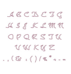 Creative Cursive Line Style Alphabet Set