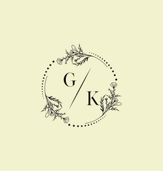 Gk Luxury Wedding Invitational Floral Initial