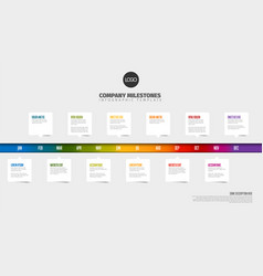 Rainbow Full Year Timeline Template With White