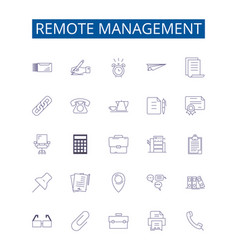 Remote Management Line Icons Signs Set Design