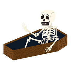 Skeleton Wake Up In Coffin Doodle