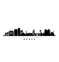 Bursa Skyline Horizontal Banner Black And White