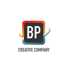 Initial Letter Bp Swoosh Creative Design Logo