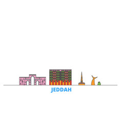 Saudi Arabia Jeddah Line Cityscape Flat