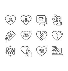 Set Love Icons Such As Be Good Break Up