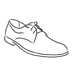 Hand drawing with men fashion shoes drawn Vector Image