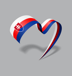 Slovakian Flag Heart Shaped Ribbon