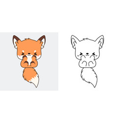 Clipart Fox Multicolored And Black White Cute