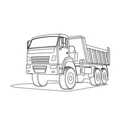 Contour Large Dump Truck For Coloring Book Page