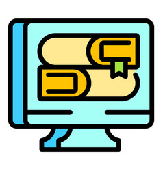 Online Library Icon Flat